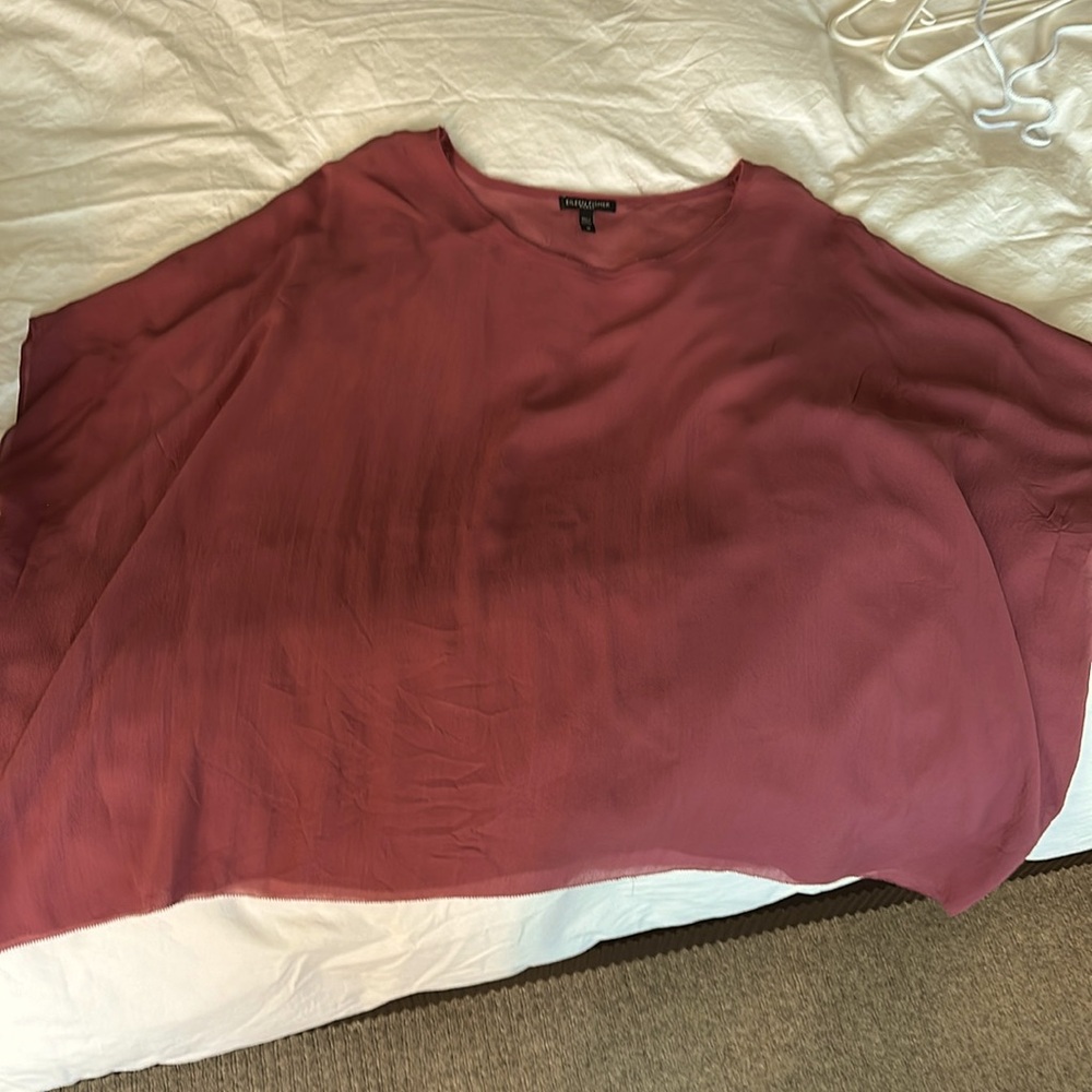 Eileen Fisher Woman 1x 100% silk cape